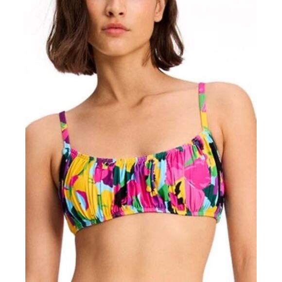 Kate Spade New York NWT Women's Size Small Shirred Smocked Tropical Bikini Top - Picture 10 of 11